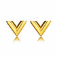 V Earrings, 18K Gold Plated Steel