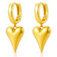 Hearts Earrings, 18K Gold Plated Steel