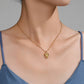 Hearts Necklace, 18K Gold Plated Steel