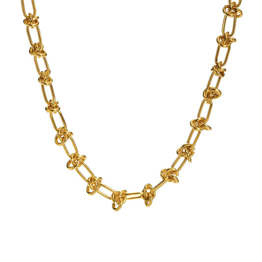 Necklace, 18K Gold Plated Steel