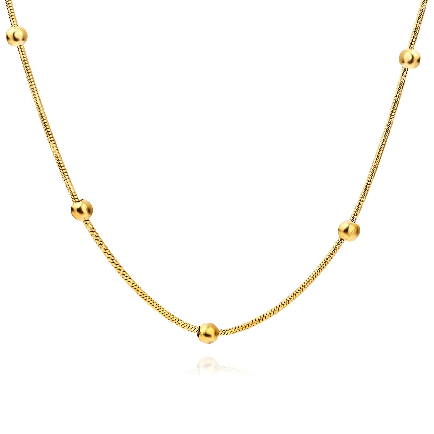Necklace, 18K Gold Plated Steel
