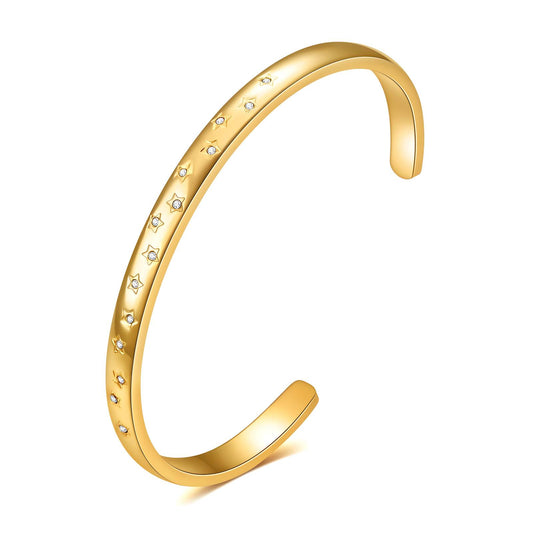 Star Bracelet, 18K Gold Plated Steel