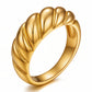 Croissant Ring, 18K Gold Plated Steel