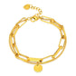 Bracelet, 18K Gold Plated Steel