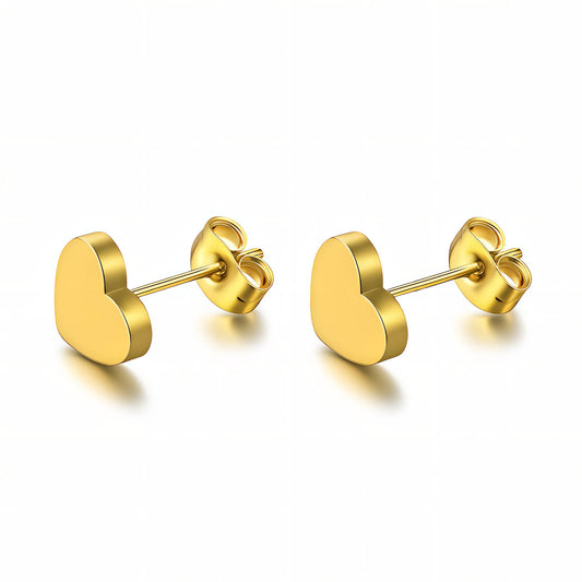 Hearts Earrings, 18K Gold Plated Steel