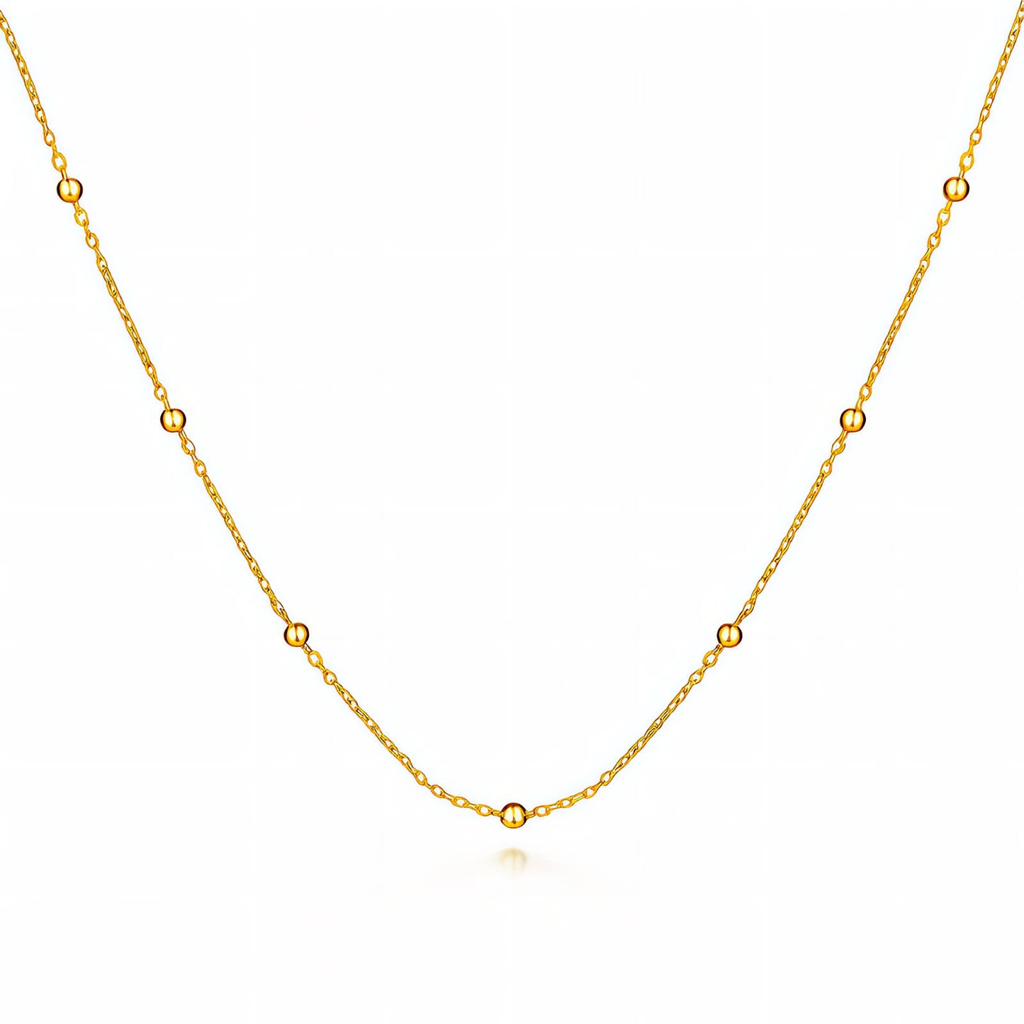 Necklace, 18K Gold Plated Steel