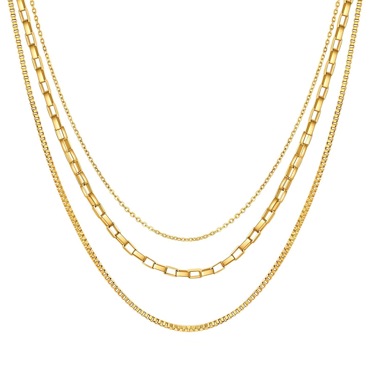 Necklace, 18K Gold Plated Steel