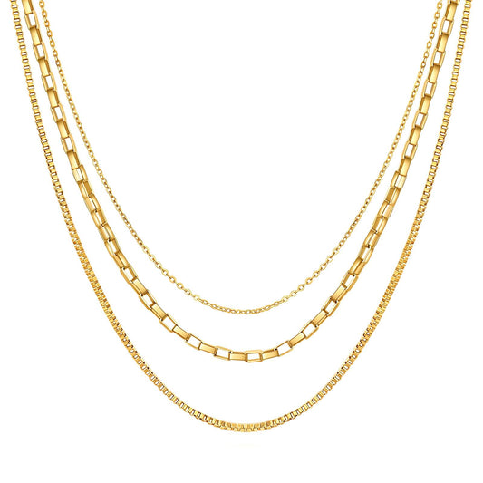 Necklace, 18K Gold Plated Steel