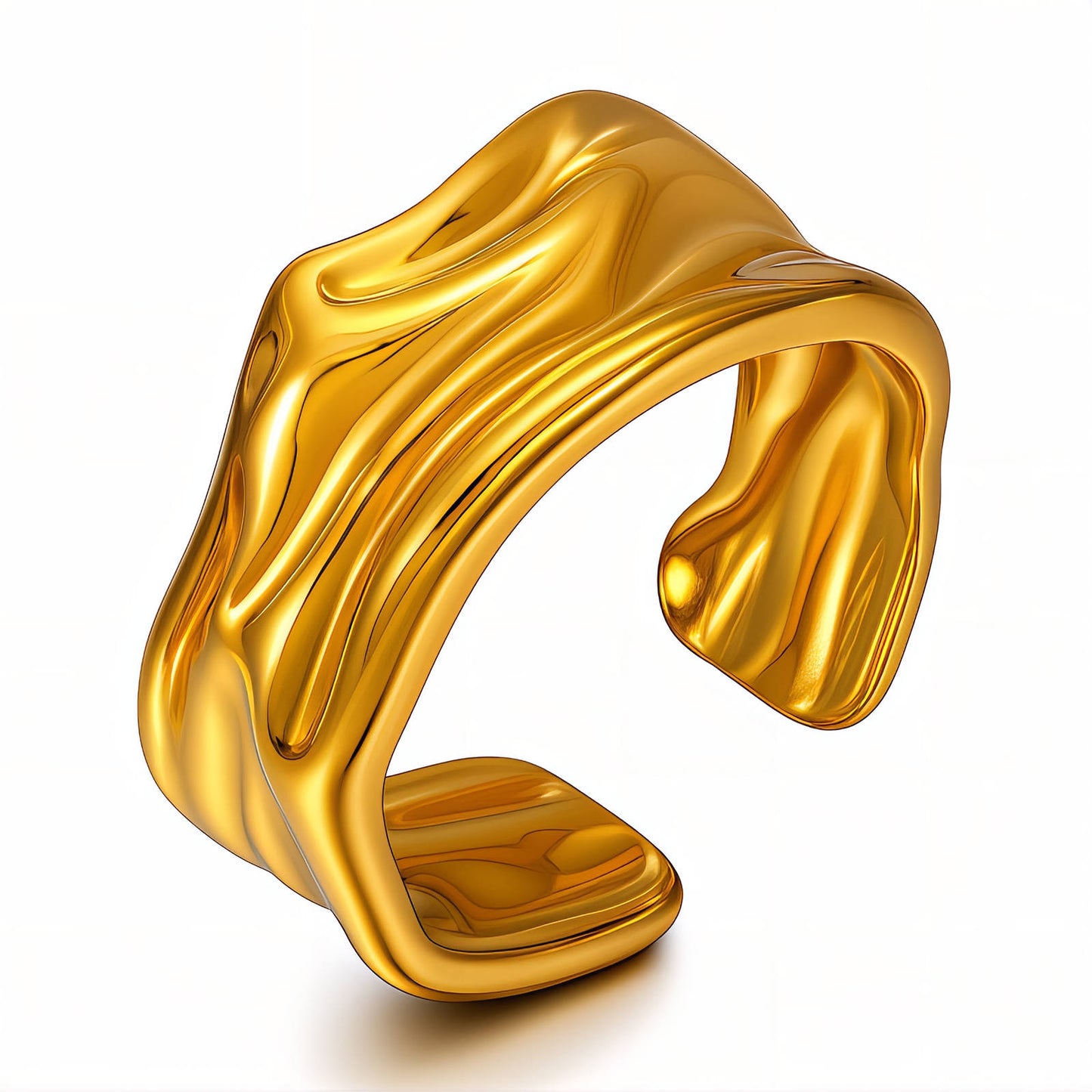 Ring, 18K Gold Plated Steel