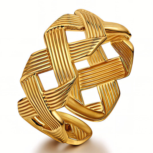 Ring, 18K Gold Plated Steel