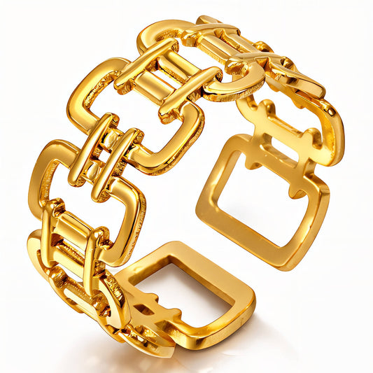 Ring, 18K Gold Plated Steel