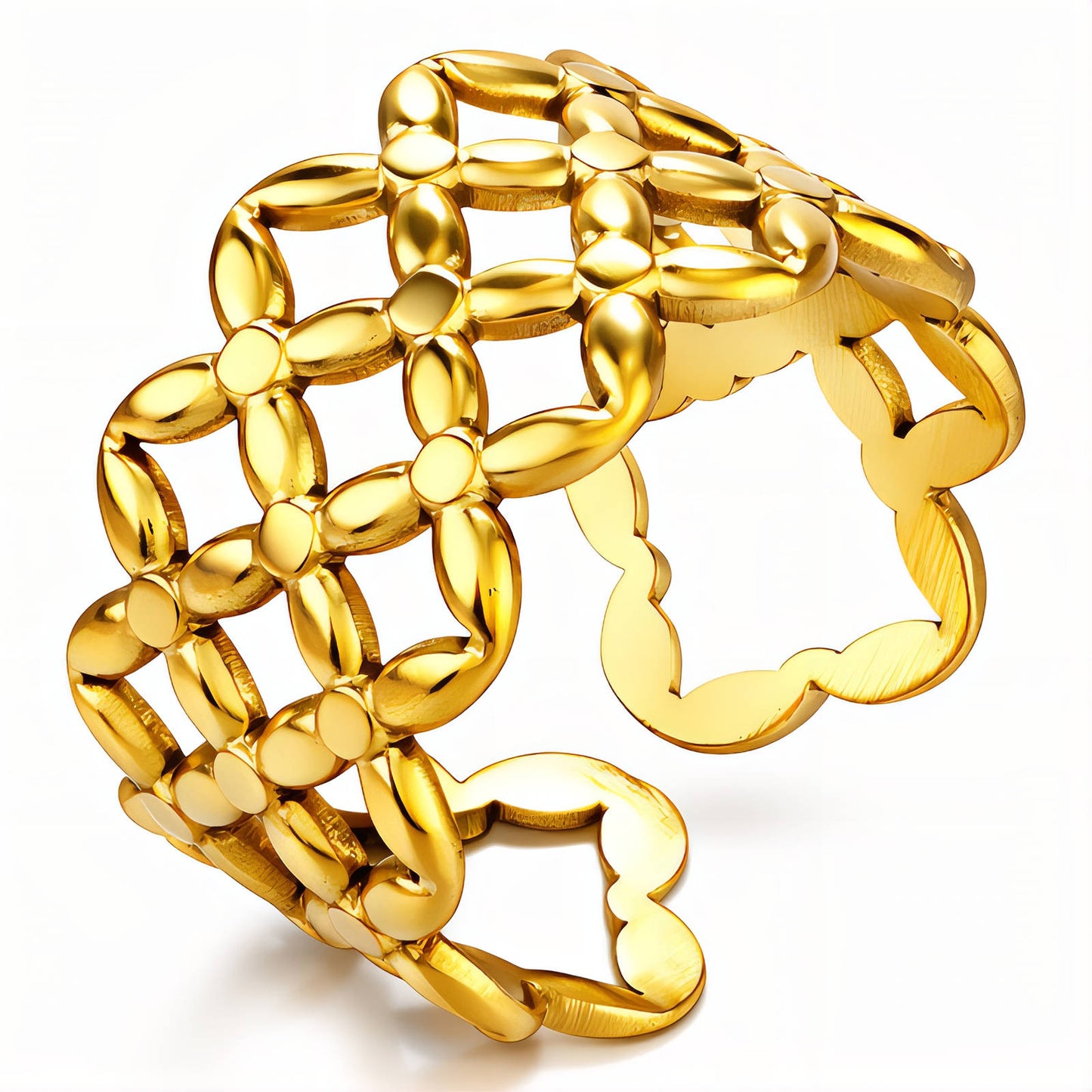 Ring, 18K Gold Plated Steel