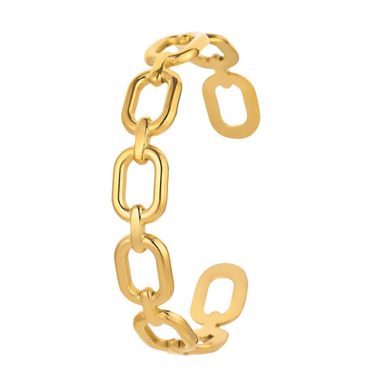 Bracelet, 18K Gold Plated Steel