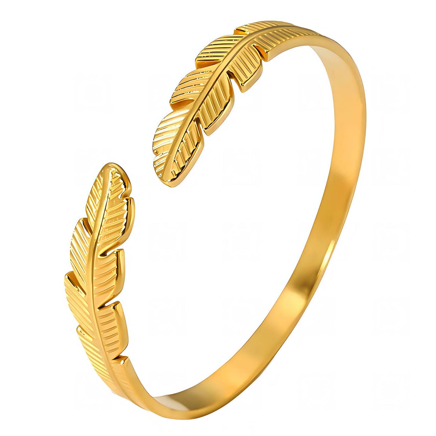 Leaves Bracelet, 18K Gold Plated Steel