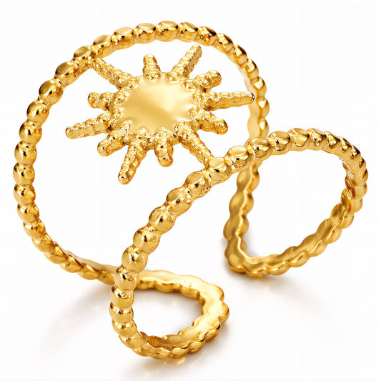 Ring, 18K Gold Plated Steel