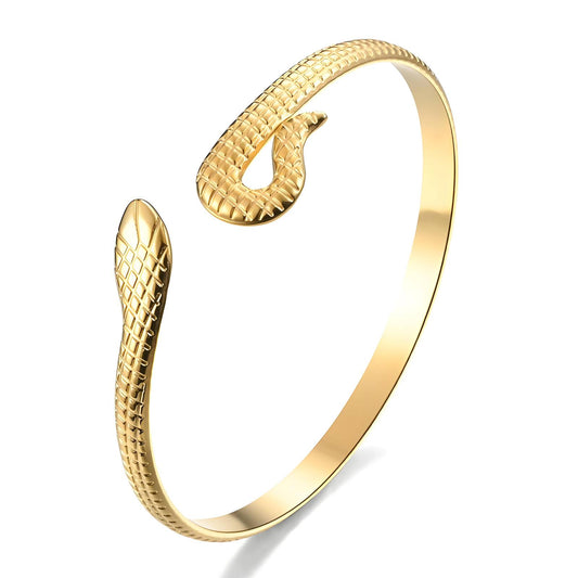 Snake Bracelet, 18K Gold Plated Steel