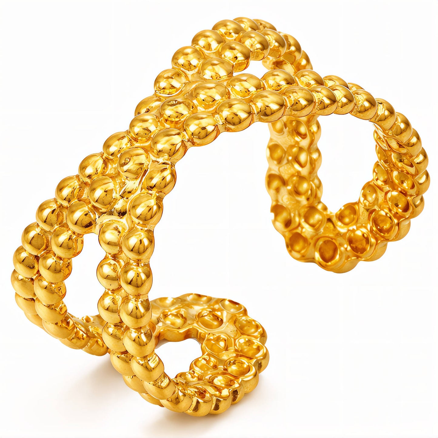 Ring, 18K Gold Plated Steel