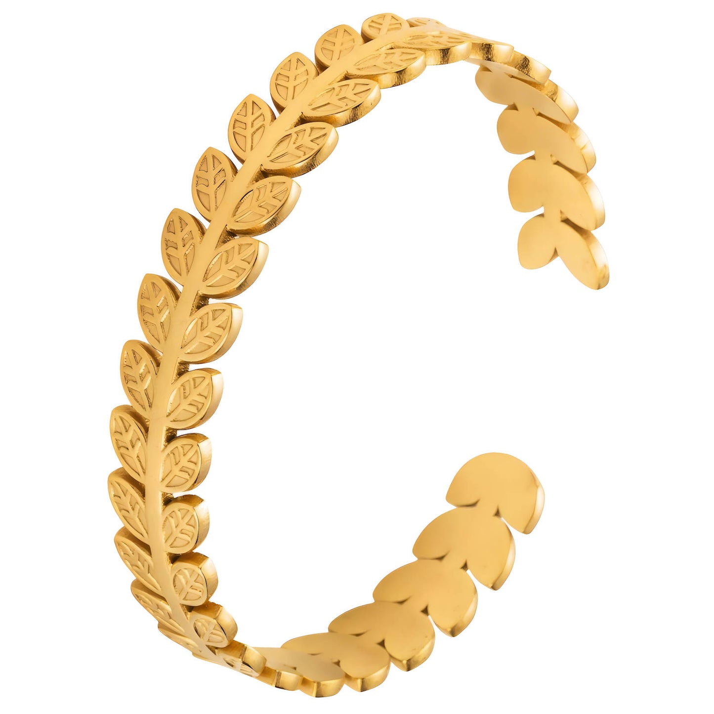 Leaves Bracelet, 18K Gold Plated Steel