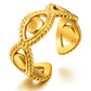 Evil Eyes Ring, 18K Gold Plated Steel