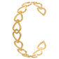Hearts Bracelet, 18K Gold Plated Steel