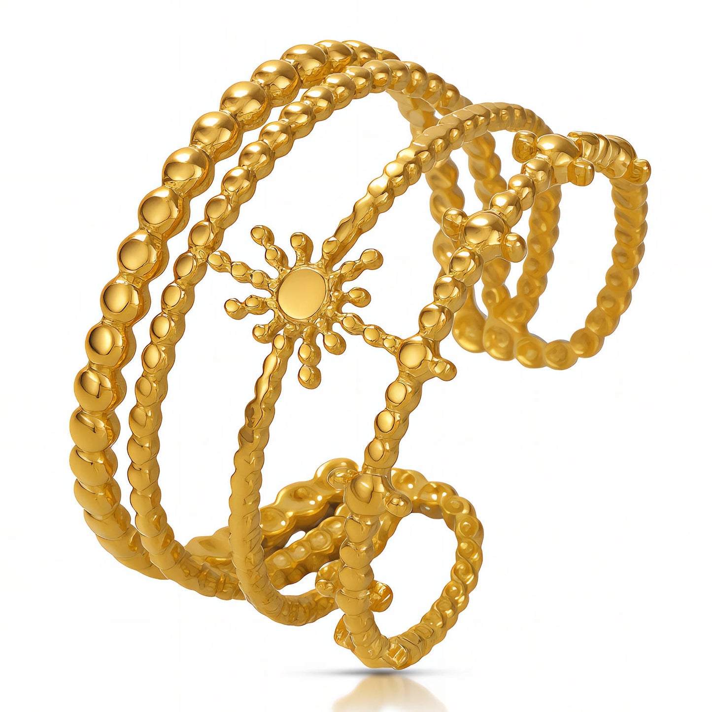 Ring, 18K Gold Plated Steel