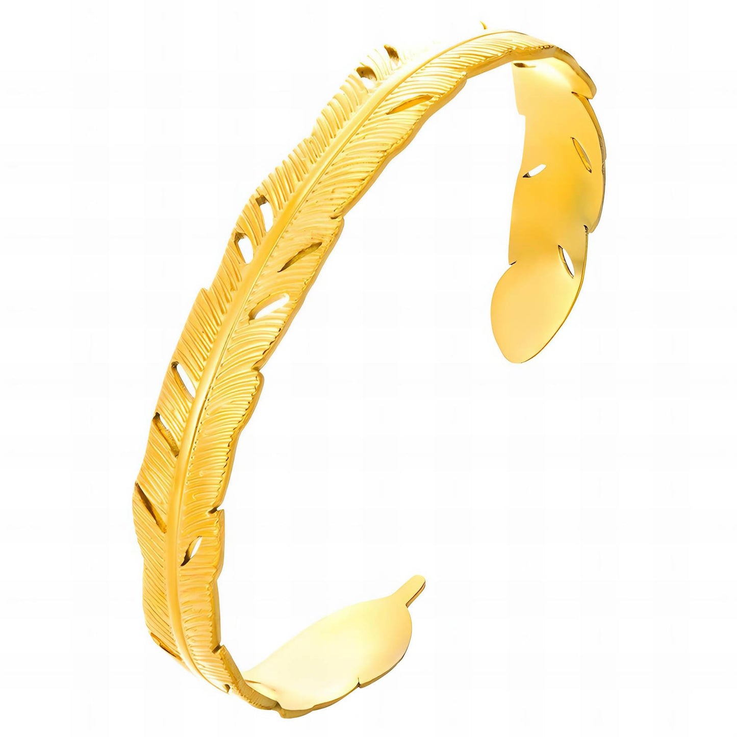 Leaves Bracelet, 18K Gold Plated Steel