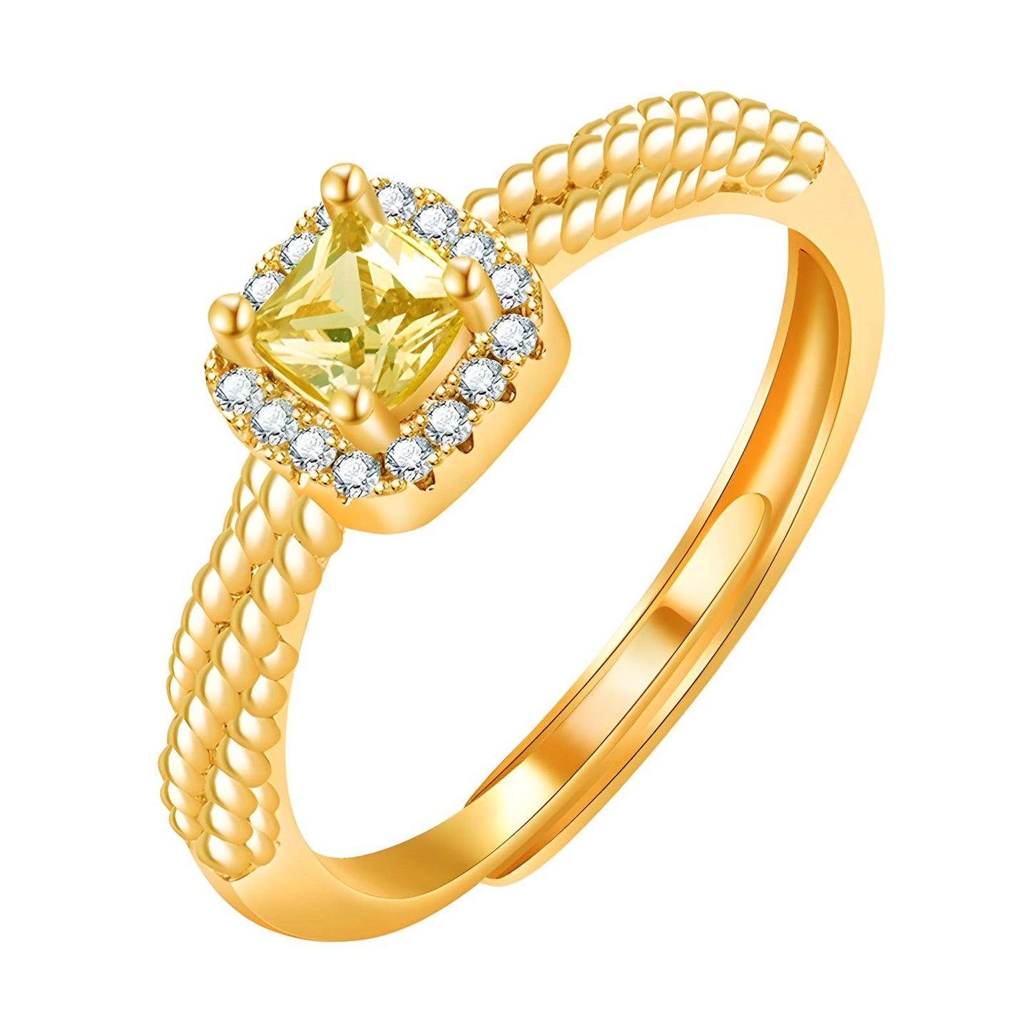 Ring, 18K Gold Plated Brass