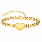 Heart Bracelet, 18K Gold Plated Steel