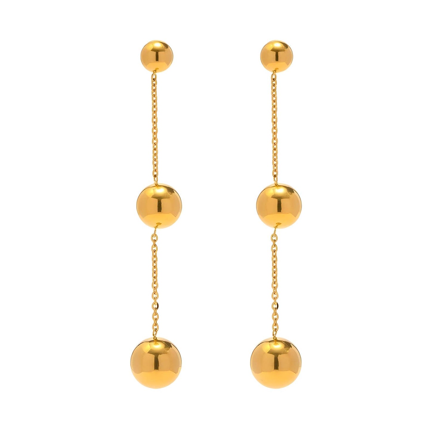 Earrings, 18K Gold Plated Steel