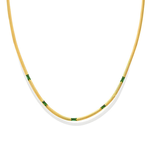 Necklace, 18K Gold Plated Steel