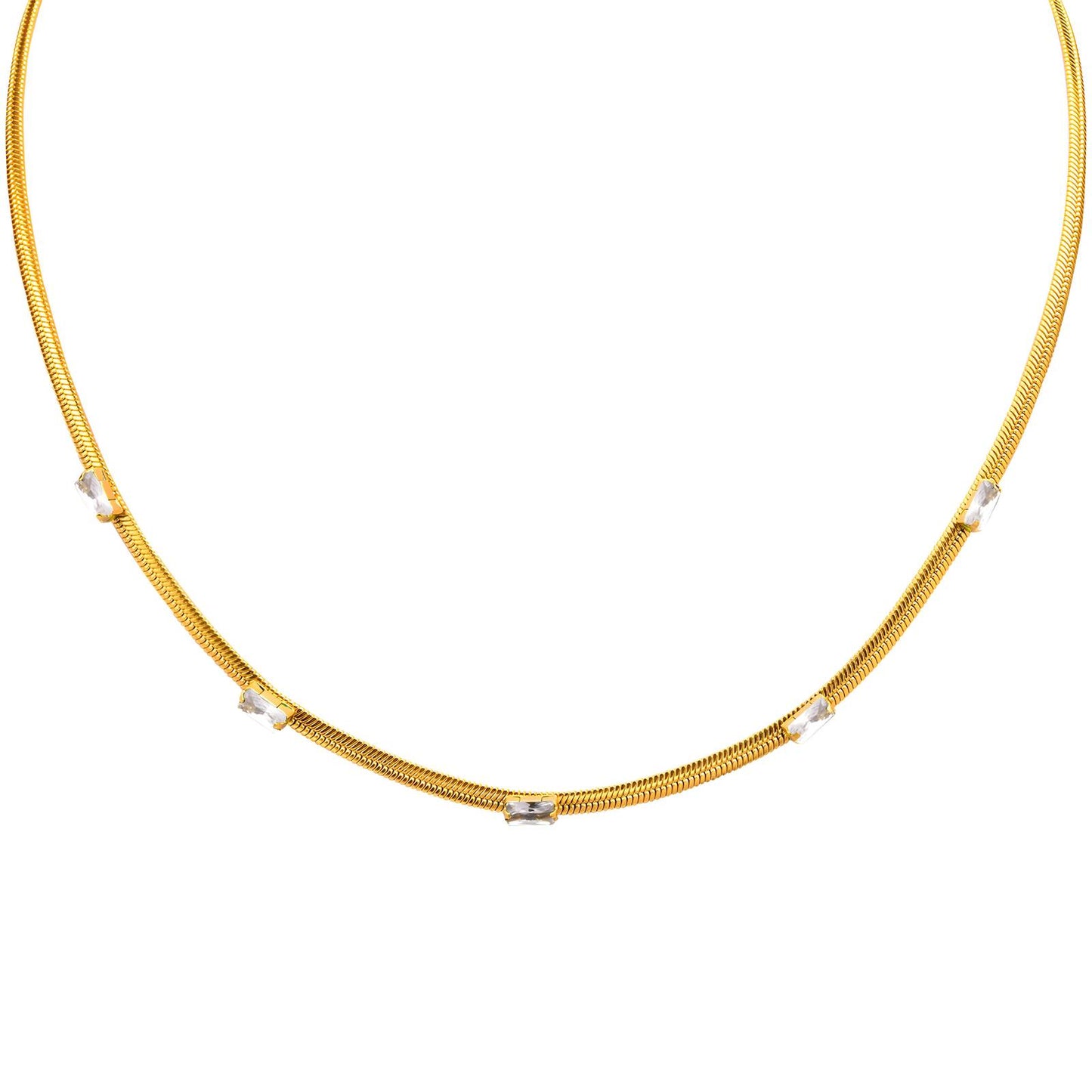 Necklace, 18K Gold Plated Steel