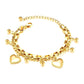 Hearts Bracelet, 18K Gold Plated Steel