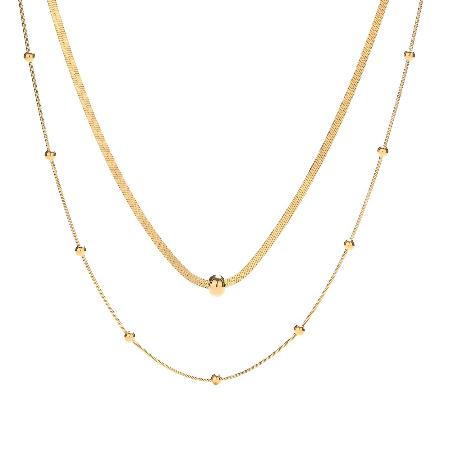 Necklace, 18K Gold Plated Steel