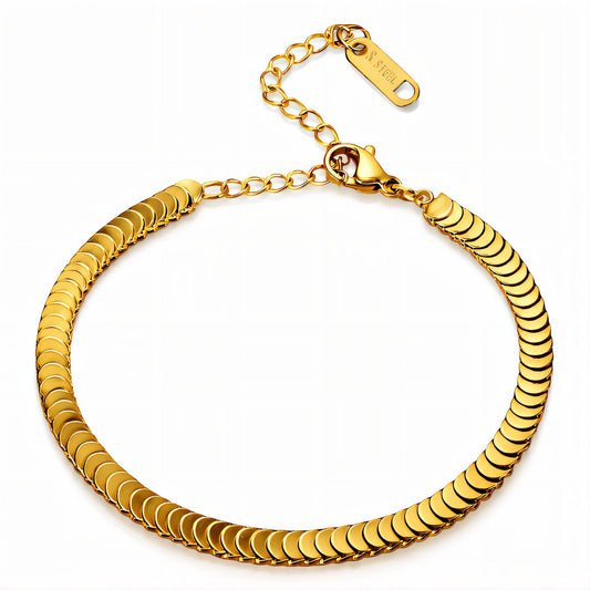 Bracelet, 18K Gold Plated Steel