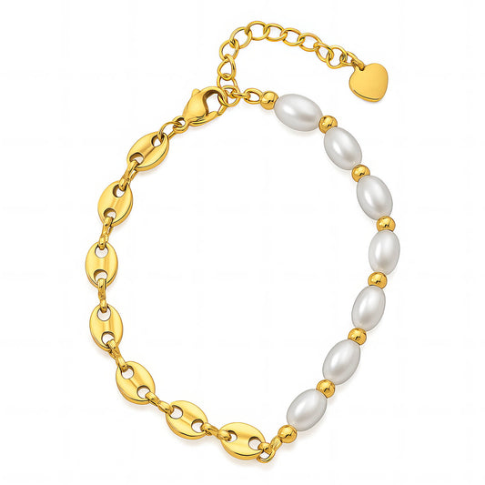 Bracelet, 18K Gold Plated Steel
