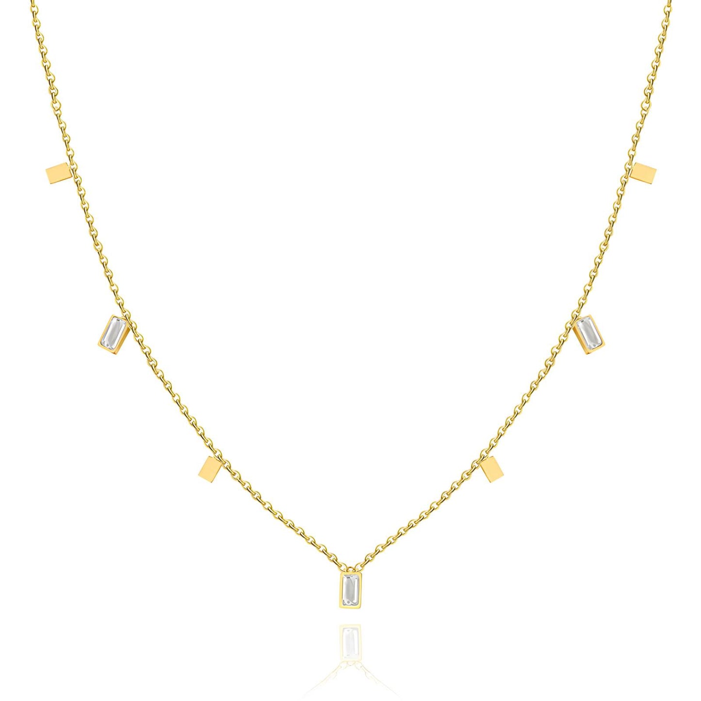 Necklace, 18K Gold Plated Steel