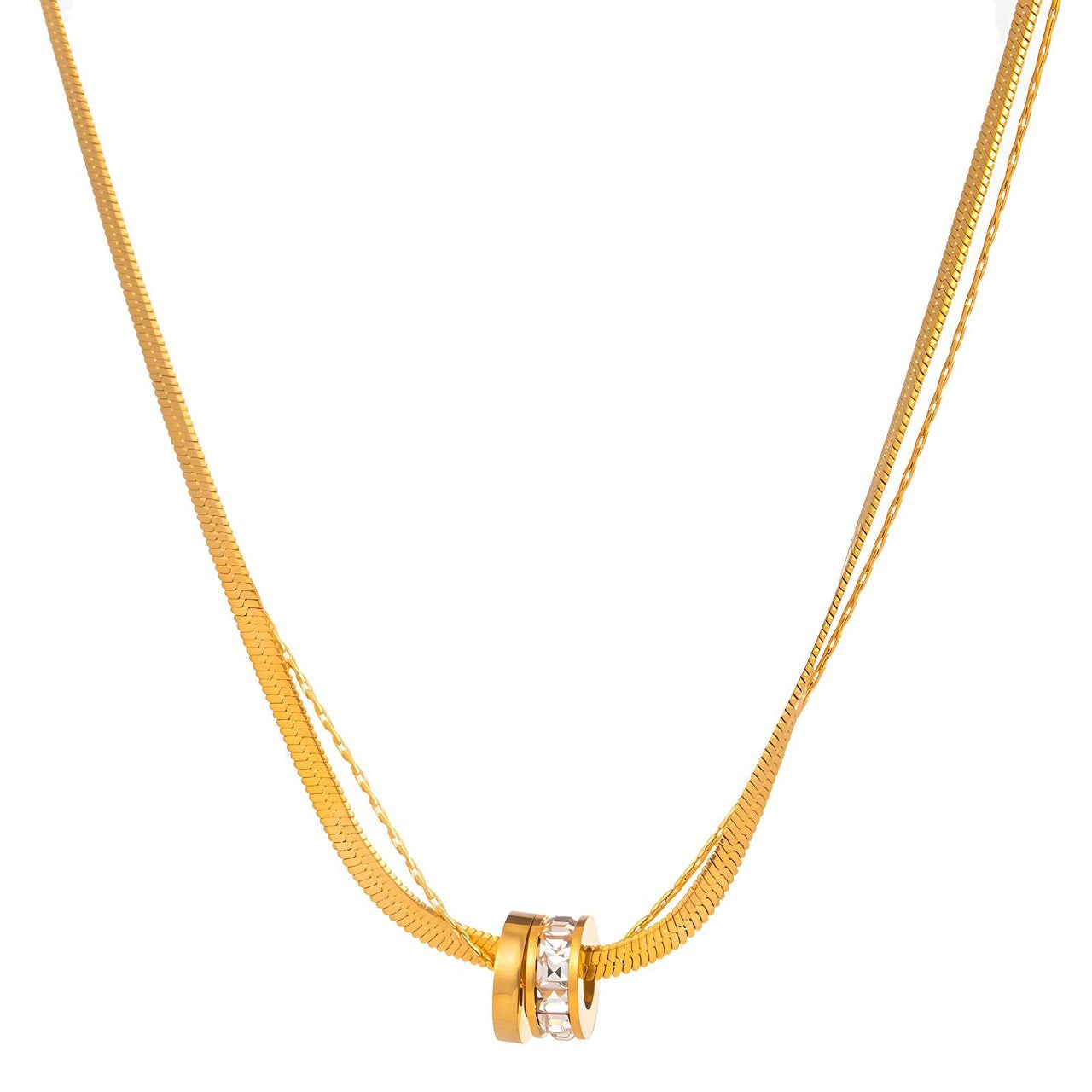 Necklace, 18K Gold Plated Steel