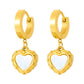 Heart Earrings, 18K Gold Plated Steel