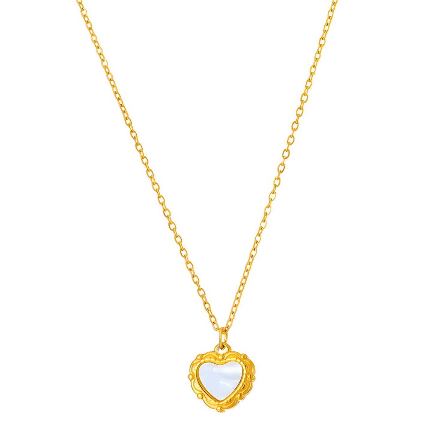 Hearts Necklace, 18K Gold Plated Steel
