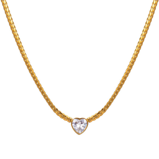 Hearts Necklace, 18K Gold Plated Steel