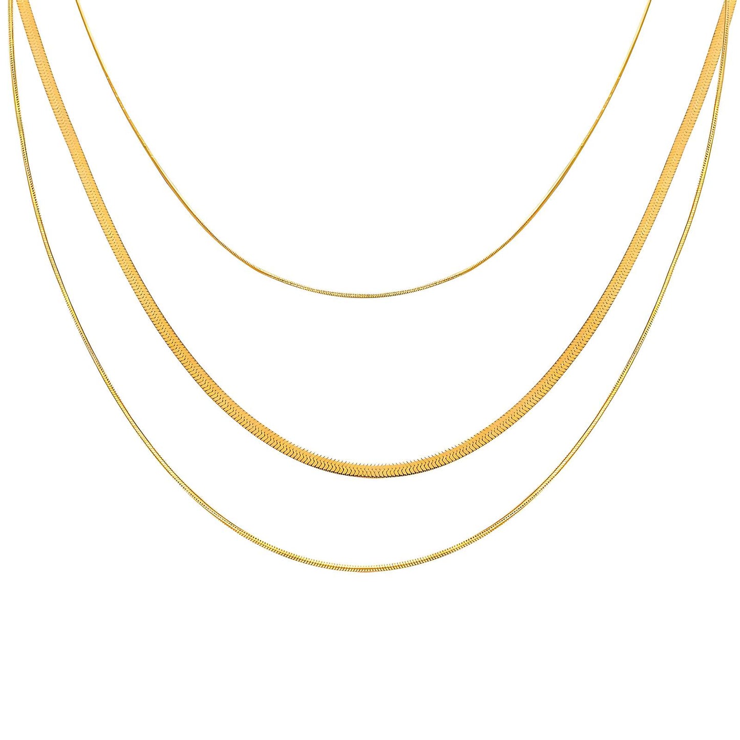 Necklace, 18K Gold Plated Steel