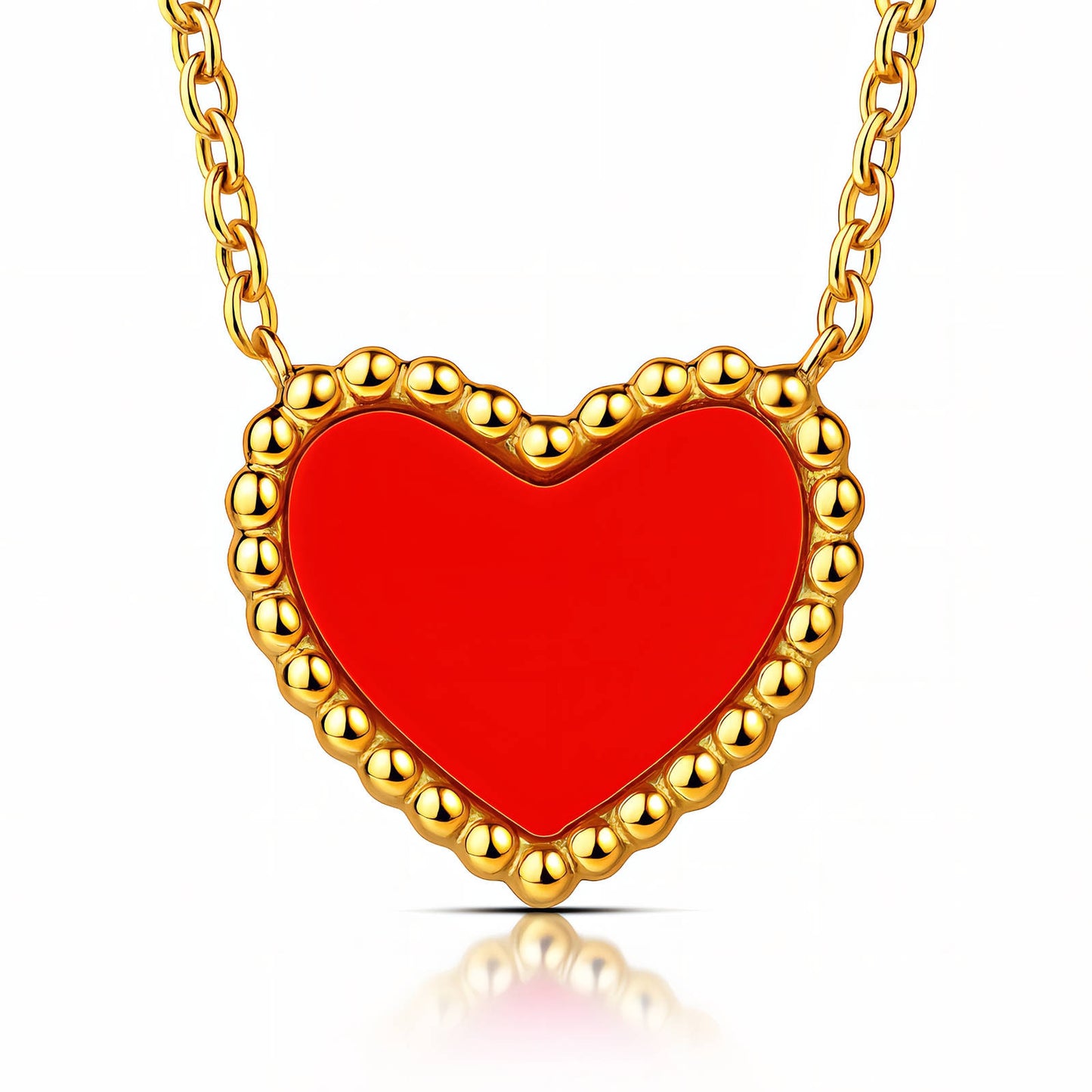 Hearts Necklace, 18K Gold Plated Steel