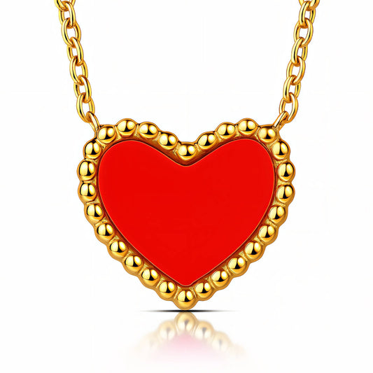Hearts Necklace, 18K Gold Plated Steel