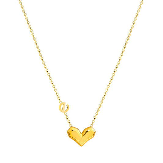 Heart Necklace, 18K Gold Plated Steel