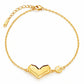 Heart Bracelet, 18K Gold Plated Steel