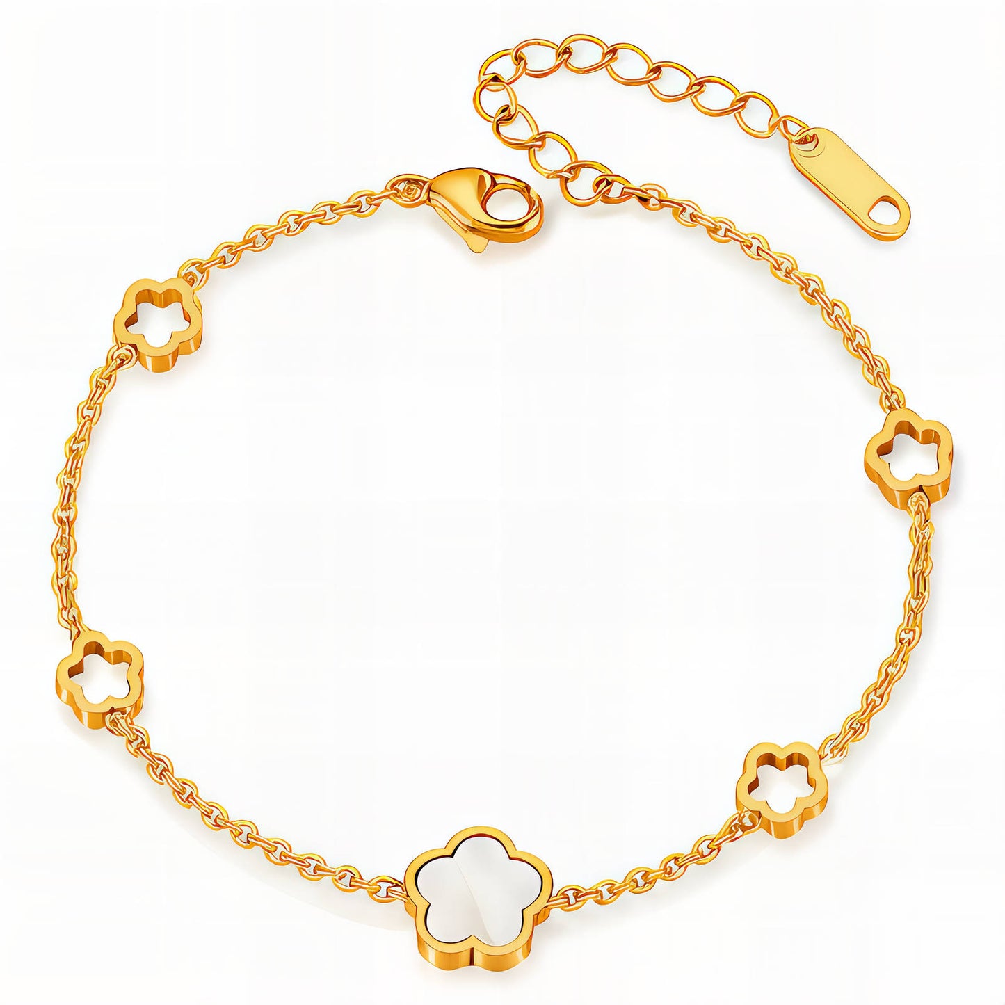 Flower Meadow Bracelet, 18K Gold Plated Steel