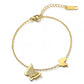 Butterflies Bracelet, 18K Gold Plated Steel
