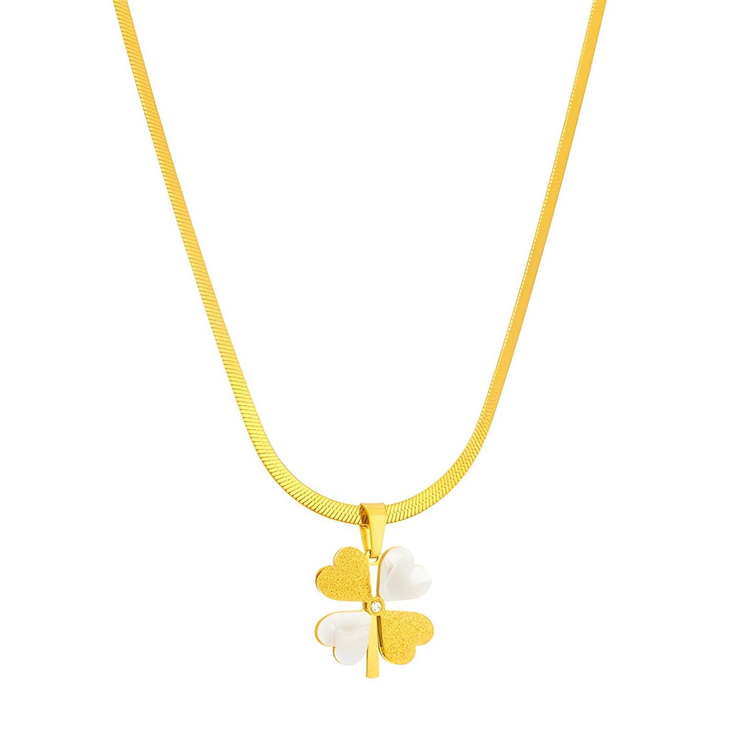 Necklace, 18K Gold Plated Steel
