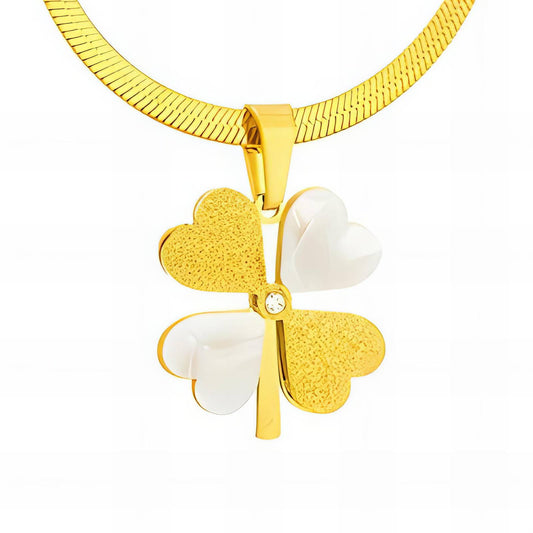 Necklace, 18K Gold Plated Steel