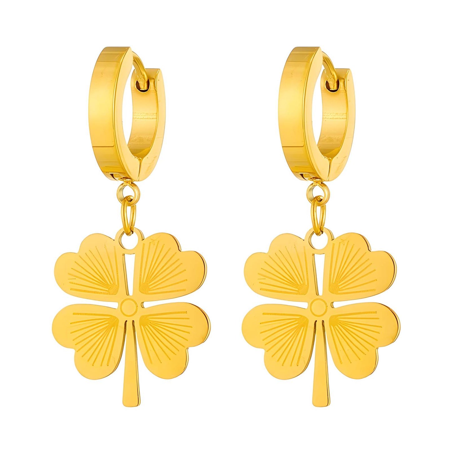 Earrings, 18K Gold Plated Steel